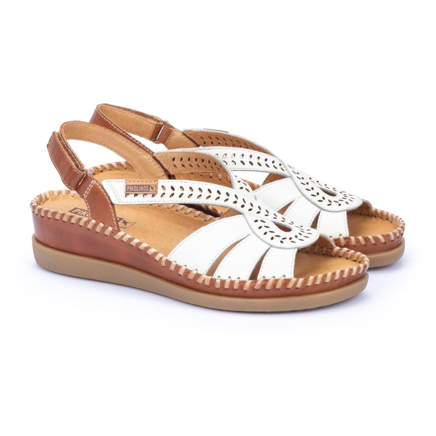 White Pikolinos CADAQUES Women's Sandals | PGJZ38624