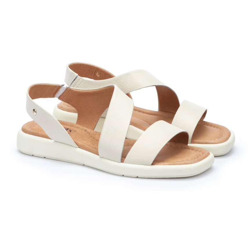 White Pikolinos CALELLA Women's Flat Sandals | VFXN306T7