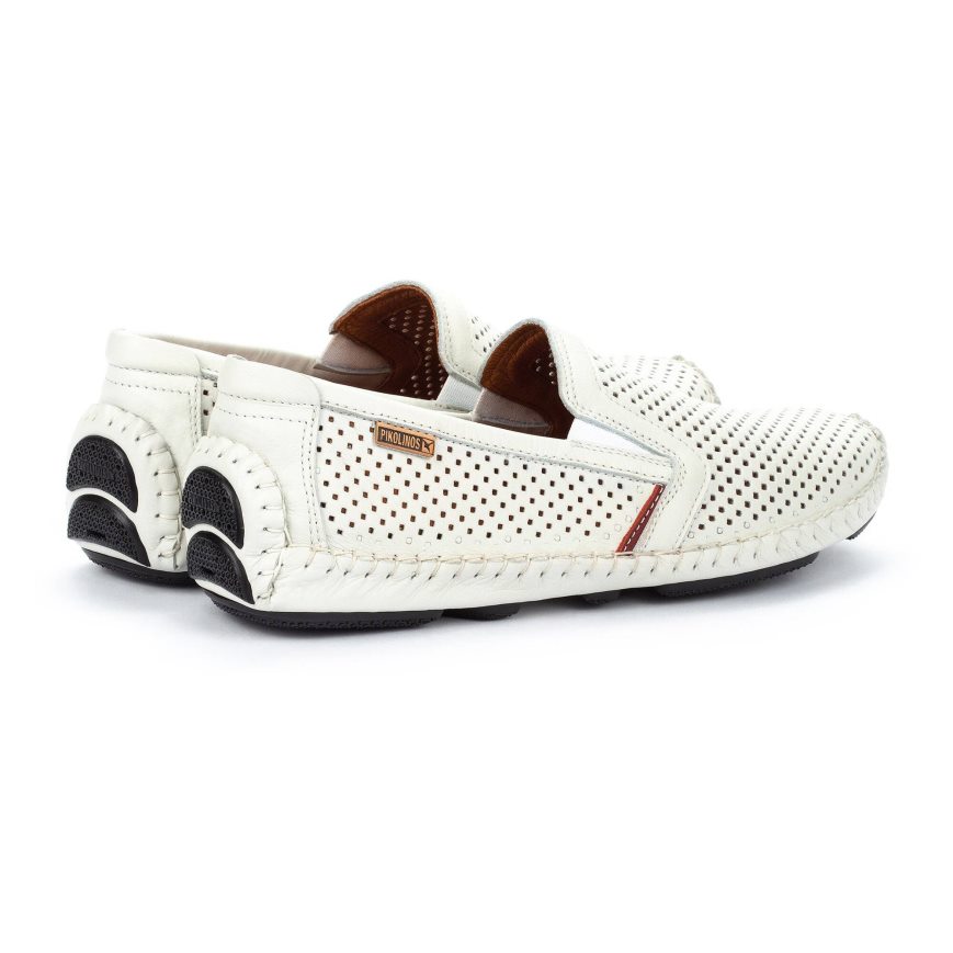 White Pikolinos JEREZ Men's Moccasins | MWCDT6497