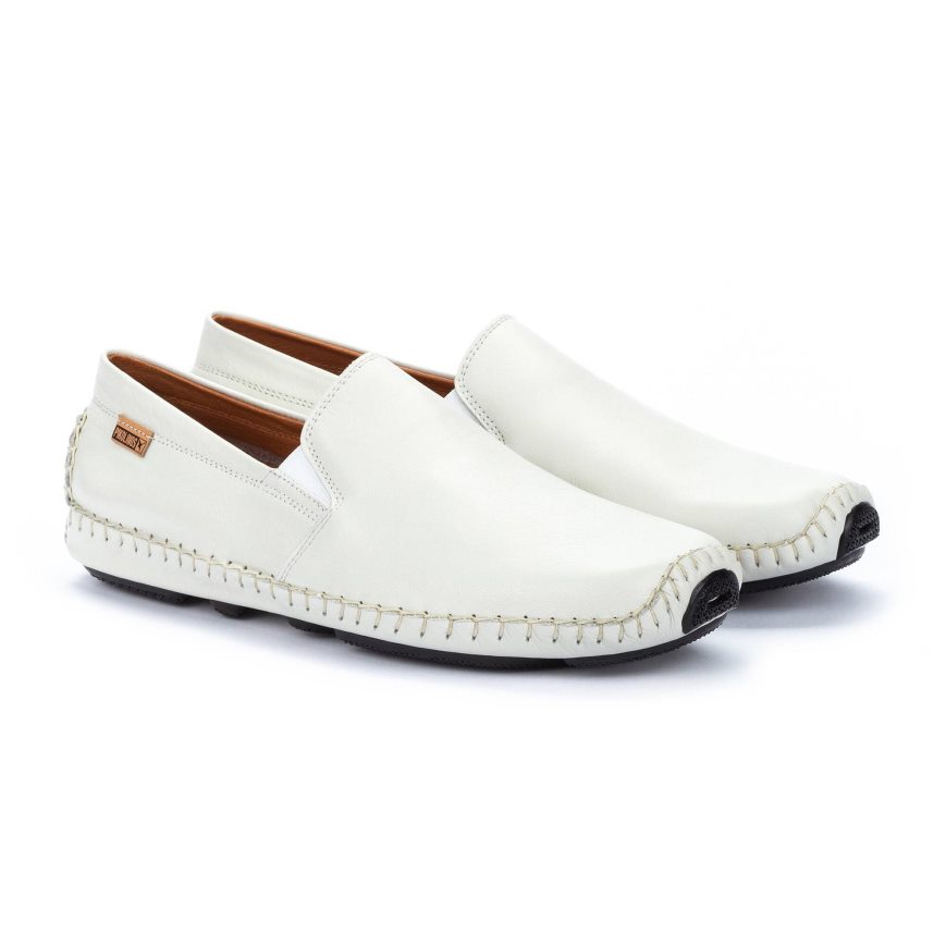 White Pikolinos JEREZ Men's Moccasins | TQXM7610T