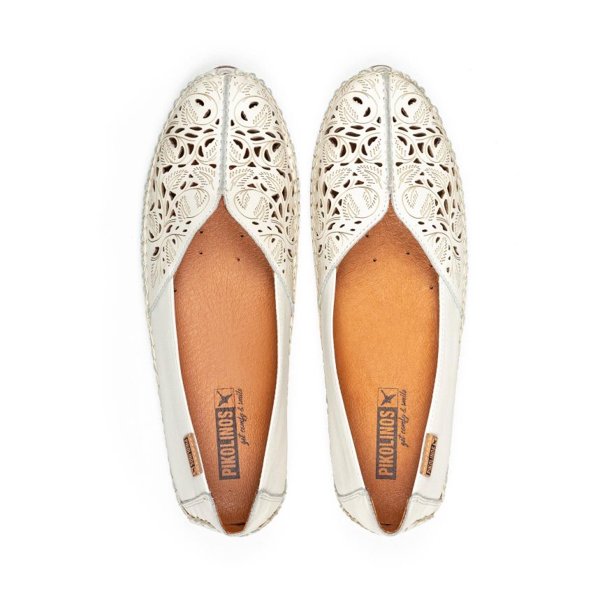 White Pikolinos JEREZ Women's Ballet Flats | BM1PT9186