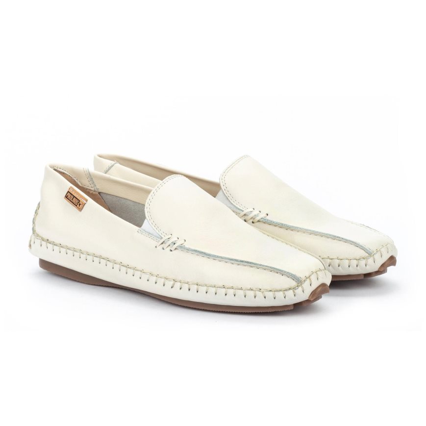 White Pikolinos JEREZ Women's Moccasins | D1MP62498