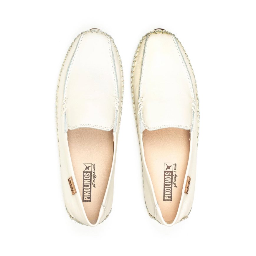 White Pikolinos JEREZ Women's Moccasins | D1MP62498