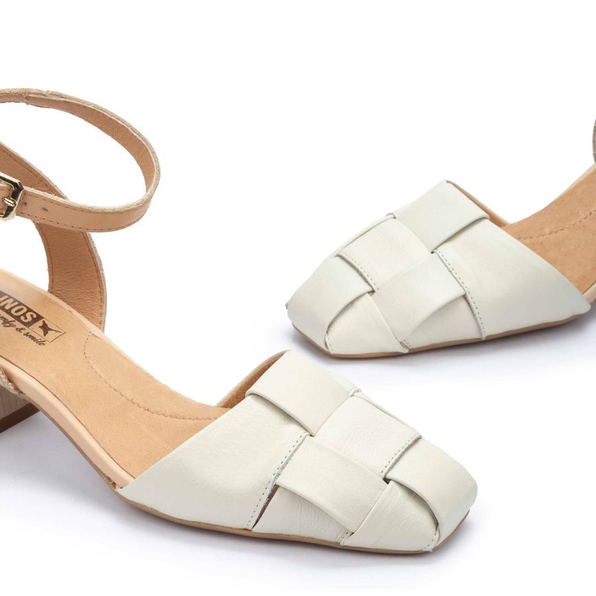 White Pikolinos MURCIA Women's Heels Sandals | 1NST64879