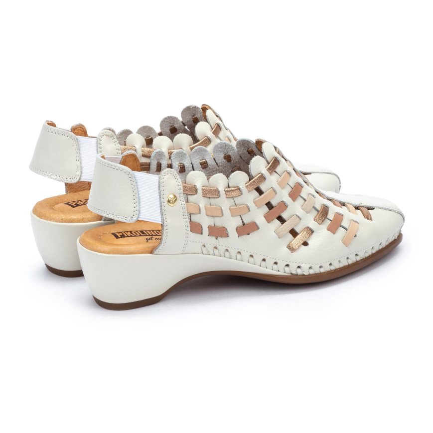 White Pikolinos ROMANA Women's Sandals | BC1QT2387