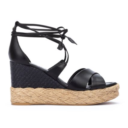 Black Pikolinos RONDA Women's Wedge Sandals | FYLS87913