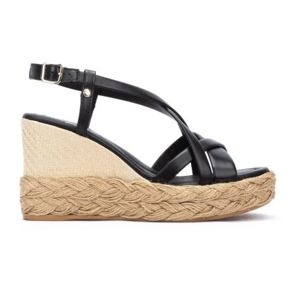 Black Pikolinos RONDA Women's Wedge Sandals | TQIE14327