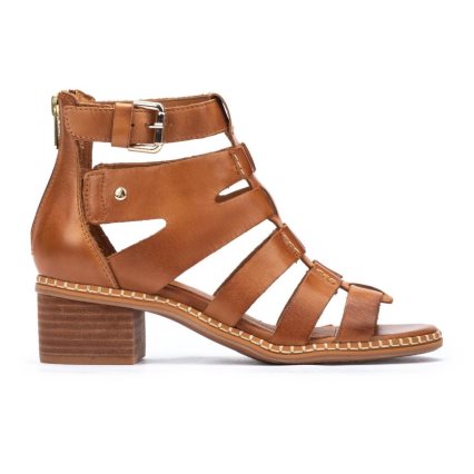 Brown Pikolinos BLANES Women's Heels Sandals | BNDQT7234