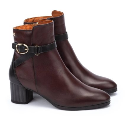 Burgundy Pikolinos CALAFAT Women's Ankle Boots | SHNI70349