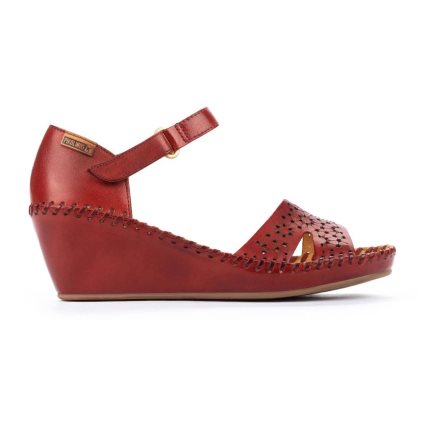 Burgundy Pikolinos MARGARITA Women's Wedge Sandals | XVAE27961