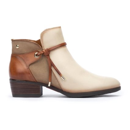 Cream / Brown Pikolinos DAROCA Women's Ankle Boots | SDAL8T437