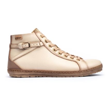 Cream / Brown Pikolinos LAGOS Women's Ankle Boots | YWDG42690