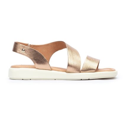 Gold Pikolinos CALELLA Women's Sandals | NOE173189