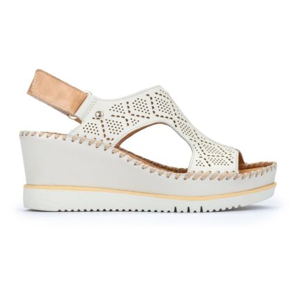 White Pikolinos AGUADULCE Women's Wedge Sandals | CNFO4861T