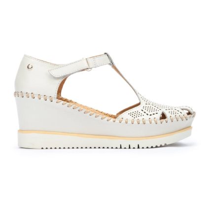 White Pikolinos AGUADULCE Women's Wedge Sandals | U1AW72819