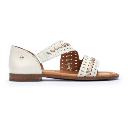 White Pikolinos ALGAR Women's Flat Sandals | ZHVP096T4