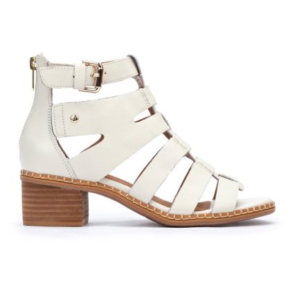 White Pikolinos BLANES Women's Heels Sandals | FSVR36790