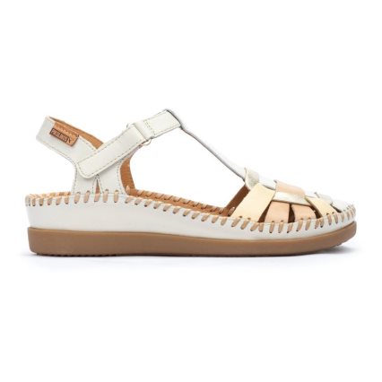 White Pikolinos CADAQUES Women's Wedge Sandals | NZVW68012