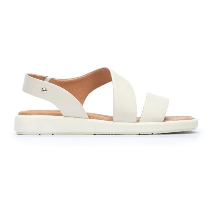 White Pikolinos CALELLA Women's Flat Sandals | VFXN306T7