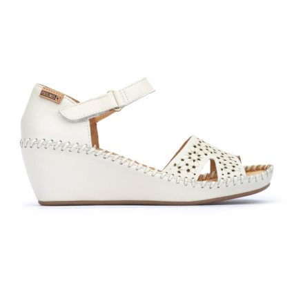 White Pikolinos MARGARITA Women's Wedge Sandals | WTEQ8T473